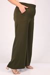 39037 Plus Size Aspen Elastic Waist Trousers - Khaki