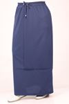 35004 Large Size Two Thread Piece Skirt-Navy blue
