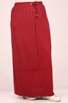 35004 Large Size Two Thread Piece Skirt-Burgundy