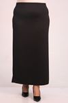 35005 Plus Size Scuba Pencil Skirt - Black