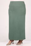 35005 Plus Size Scuba Pencil Skirt - Waterfall Green