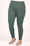 29506 Plus Size Scuba Leggings with Side Stripes - Emerald