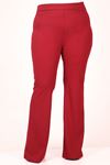 29507 Plus Size Flare Scuba Trousers-Burgundy