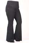 29507 Plus Size Flare Leg Scuba Trousers - Black