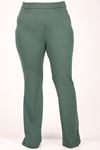 29507 Plus Size Flare Scuba Trousers - Emerald