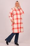 33060 Large Size Plaid Lumberjack Jacket with Fur Collar - Blue