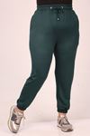 39501 Large Size Crystal Two Thread Elastic Sweatpants - Emerald