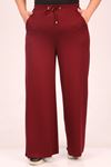 39502 Large Size Crystal Two Thread Trousers with Elastic Back - Mink