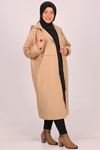 33065 Plus Size Bondit Double Color Trench Coat-Mink-Mink