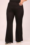 39506 Plus Size Flare Leg Two Threads Crystal-Black