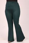 39506 Plus Size Flare Leg Two Threads Crystal-Emerald