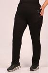 39504 Plus Size Crystal Two Thread Sweatpants-Black