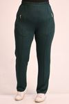 39504 Plus Size Crystal Two Thread Sweatpants-Emerald