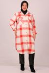 38150 Large Size Buttoned Lumberjack Long Shirt-Sax