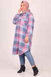 38150 Large Size Buttoned Lumberjack Long Shirt-Blue