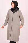 33050 Large Size Goose Feet Leather Hooded Cap-Brown