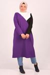 38155 Büyük Beden İki İplik Garnili Tunik-Mor