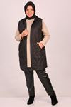 34015 Large Size Quilted-Three Thread Vest-Black