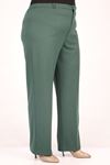 39044 Large Size Elastic Waist Scuba Trousers-Emerald