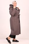 33077 Large Size Removable Hooded Coat-Anthracite