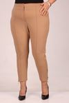 39042 Large Size Zippered Scuba Trousers - Mink