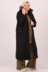 33078 Large Size Zippered Coat-Black