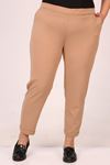 39046 Large Size Scuba Double Leg Trousers-Mink