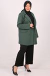 33081 Plus Size Scuba Blazer Lined Short Jacket-Emerald
