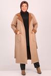 33084 Large Size Nubuck Trench Coat with Pockets-Mink