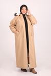 36011 Plus Size Bondit Abaya with Fur Inside-Mink