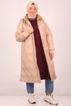 33090 Plus Size Hooded Three Threads - Quilted Jacket-Mink