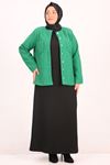 33110 Plus Size Curly Lamb Button Jacket-Benetton