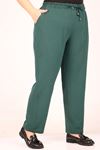 9169 Large Size Elastic Airobin Skinny Leg Trousers -Emerald