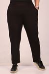 39001 Plus Size High Waist Elastic Combed Cotton Trousers - Black