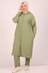 47019-Plus Size Wrap Hooded Embroidered Suit - nefti