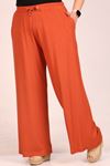 39012 Plus Size Wrinkled Wide Leg Trousers-Tile