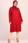 38055 Plus Size Low Sleeve Belmando Shirt - Burgundy