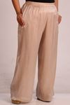 49001 Large Size Elastic Waist Wide Leg Star Trousers-Bürümcük Mint