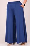 49003 Large Size Combed Cotton Skirt Trousers with Elastic Waist - Emerald