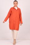 48026 Plus Size Low Sleeve Woven Fabric Shirt-Tile marl
