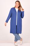 43008 Plus Size Combed Cotton Jacket-İndigo