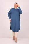 38110 Plus Size Low Sleeve Combed Cotton Tunic-Oil