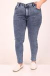 49005 Plus Size Skinny Leg Long Jeans - Snow Wash Blue