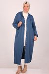 43004 Plus Size Combed Cotton Jacket with Snap Fasteners-Oil