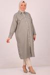 48036 Large Size Stylish Buttoned Woven Fabric Shirt-Nephti