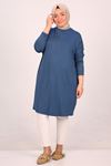 28092 Large Size Low Sleeve Combed Cotton Tunic-Oil