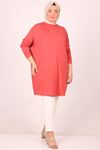 28092 Plus Size Low Sleeve Combed Cotton Tunic-Tile