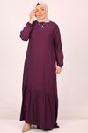 42017 Plus Size Belmando Dress with Frilly Skirt -Purple