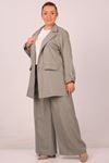 47033 Large Size Melted Blazer Jacket Suit with Trousers-Nefti