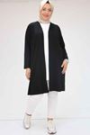 43008 Plus Size Combed Cotton Jacket-Black